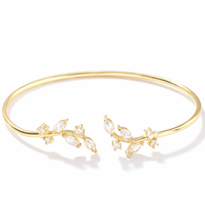 Elegant Floral Crystal Gold Plated Kada