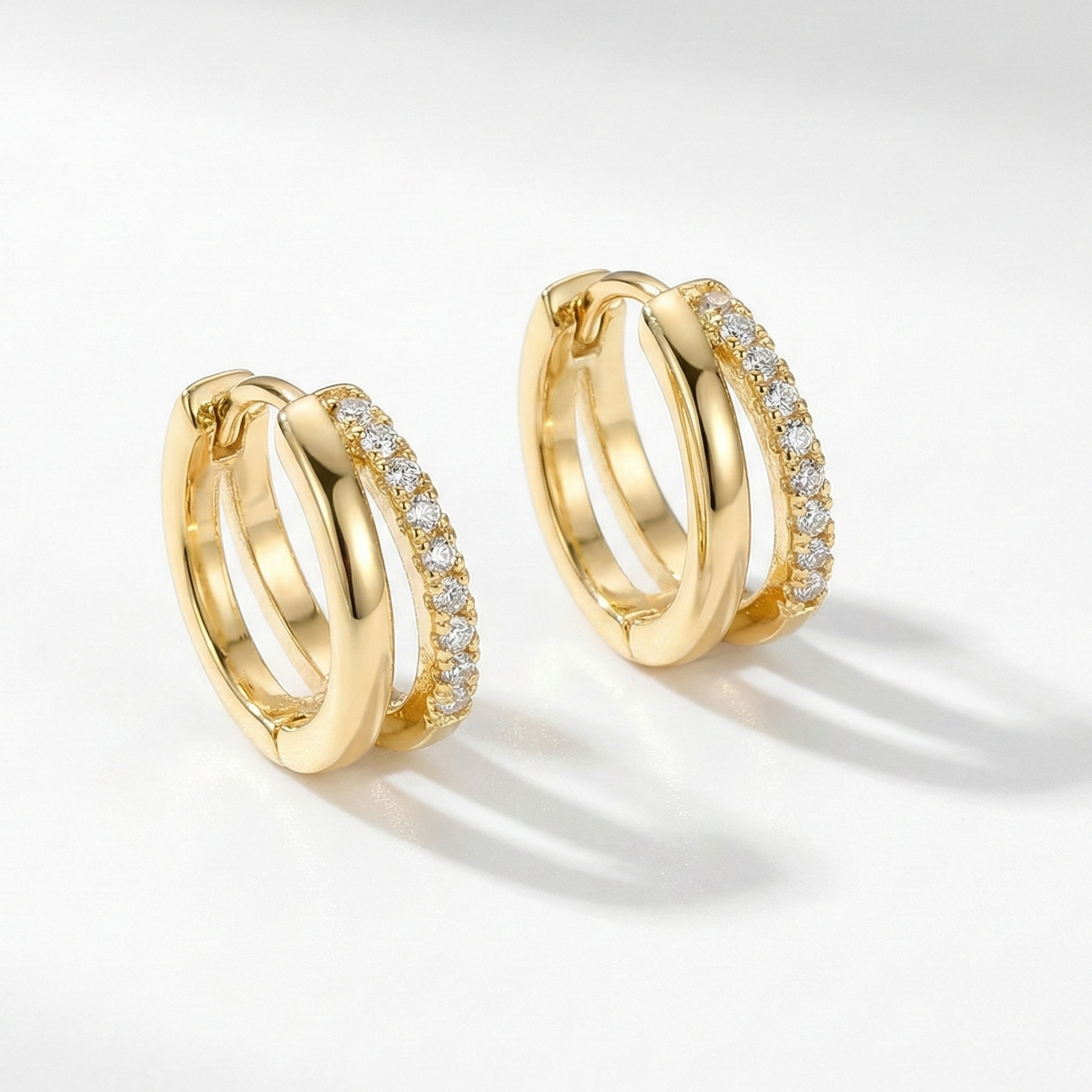 LuxeTwist Crystal Hoops