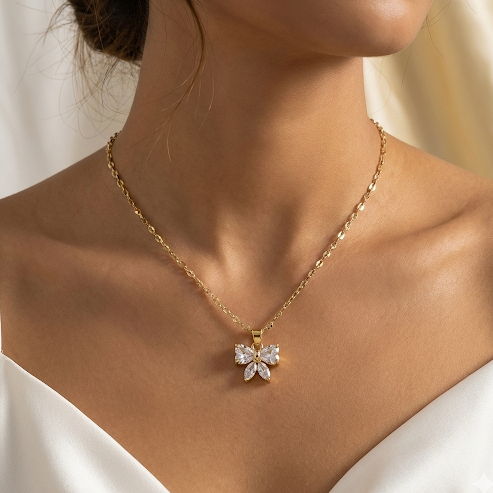 Crystal Bloom Pendant Necklace