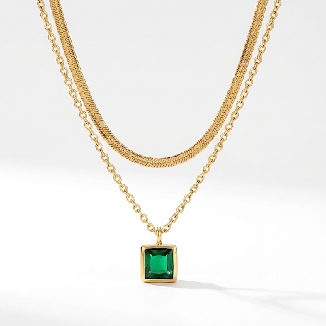 Emerald Layered Necklace