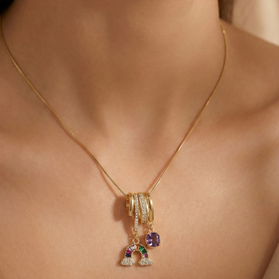 Amara Charm Necklace – 18K Gold Plated | Eira Collections