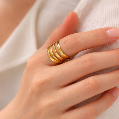 Minimal Gold Stack Ring