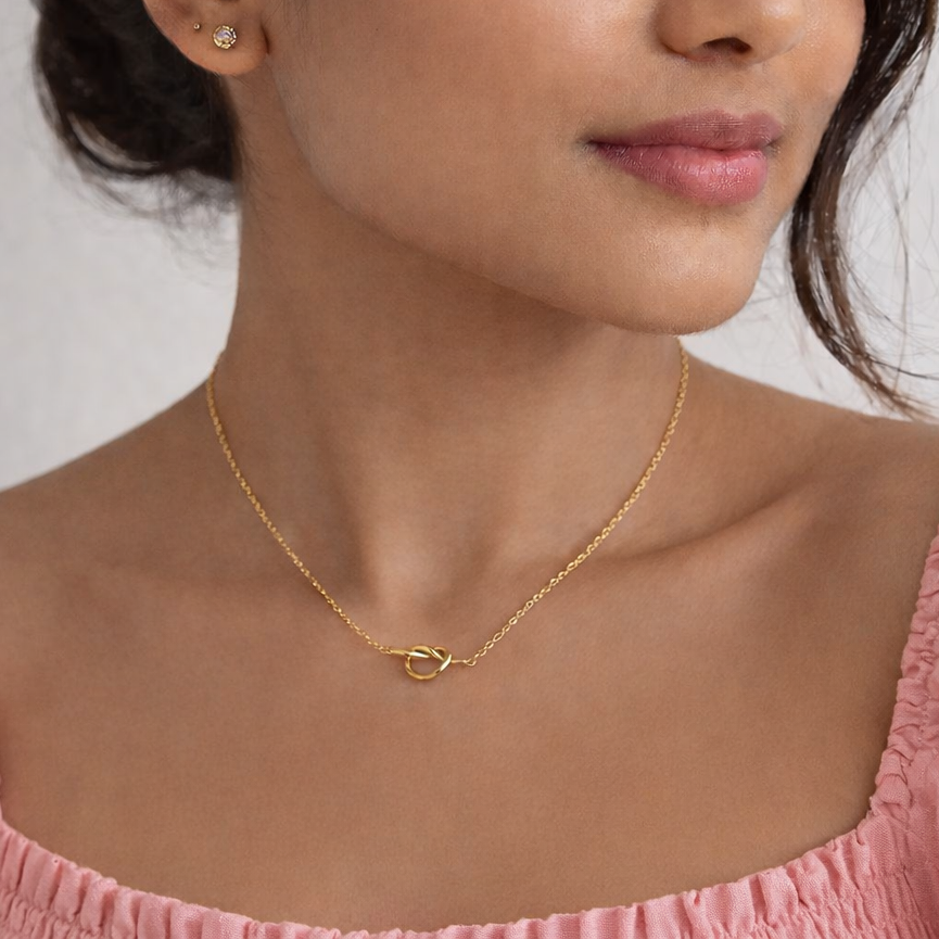 Gold Love Knot Dainty Necklace