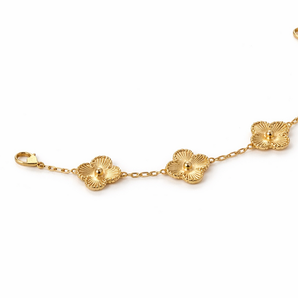 Gold Clover Charm Bracelet