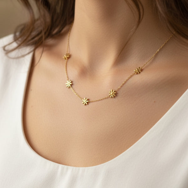Minimalist Floral Cluster Necklace