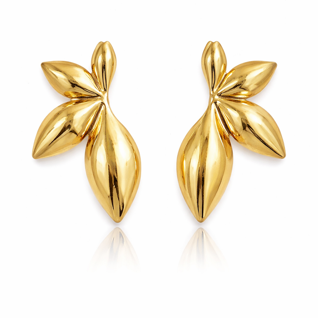 Gold Plated Flower Earrings