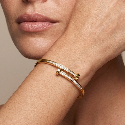 Elegant Dual-Line Gold Plated Kada