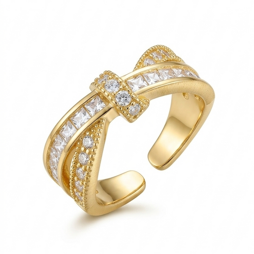 Luxe Knot 18K Gold Plated Adjustable Ring