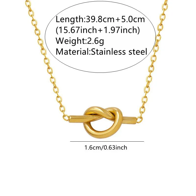 Gold Love Knot Dainty Necklace