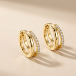 LuxeTwist Crystal Hoop Earrings – 18K Gold Plated | Eira Collections