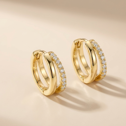 LuxeTwist Crystal Hoop Earrings – 18K Gold Plated | Eira Collections