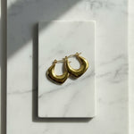 Golden Flux Hoop Earrings – 18K Gold Plated | Eira Collections