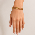 Elegant 18K Gold Plated Dual-Link Chain Bracelet