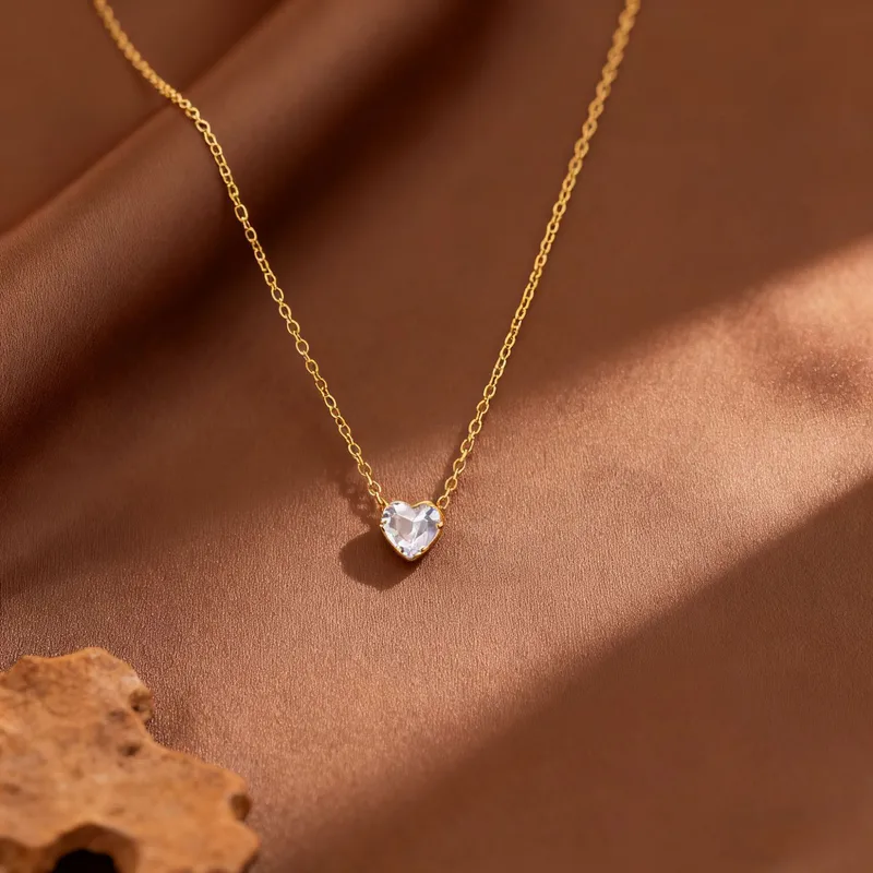 True Heart Gemstone Necklace – 18K Gold Plated | Eira Collections