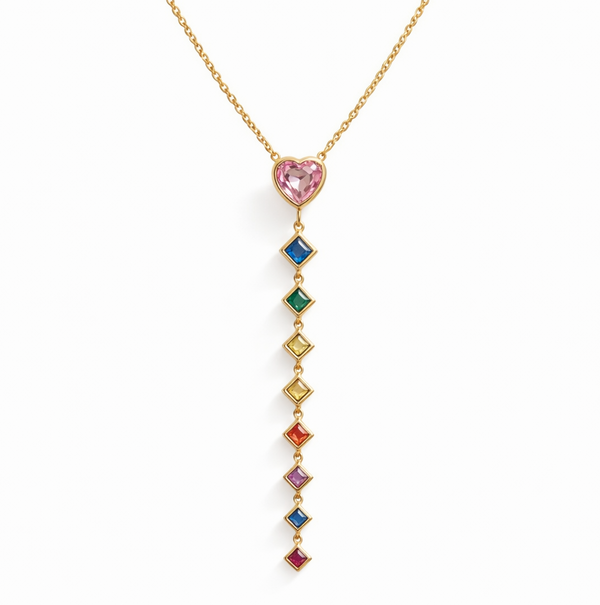 Aurora Heart Drop Necklace