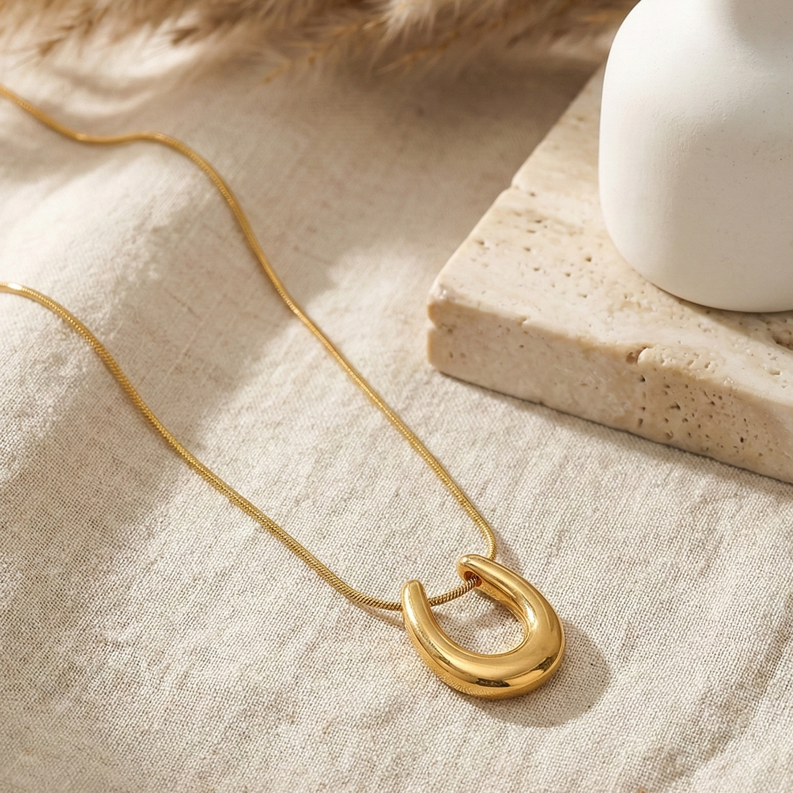 Luna Arc Gold Necklace