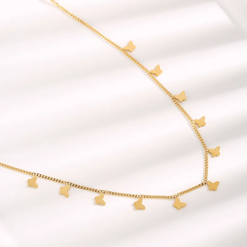 Gold Plated Butterfly Choker Necklace