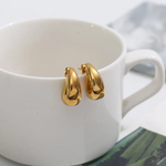 Aurelia Drop Hoop Earrings – 18K Gold Plated | Eira Collections