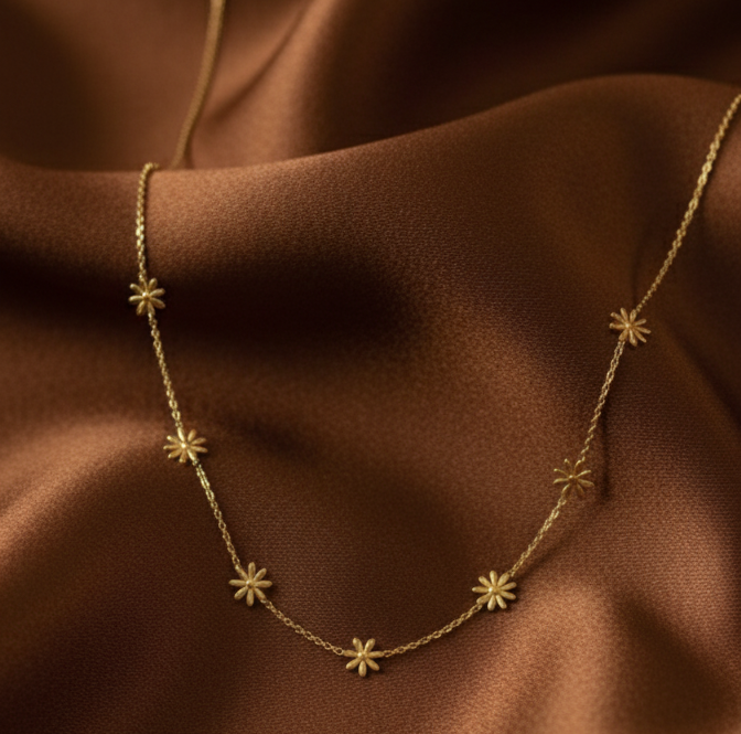 Minimalist Floral Cluster Necklace