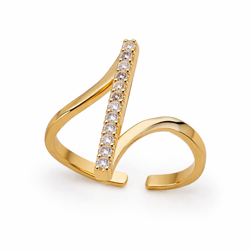 Aura minimal 18K Gold Plated Adjustable Ring