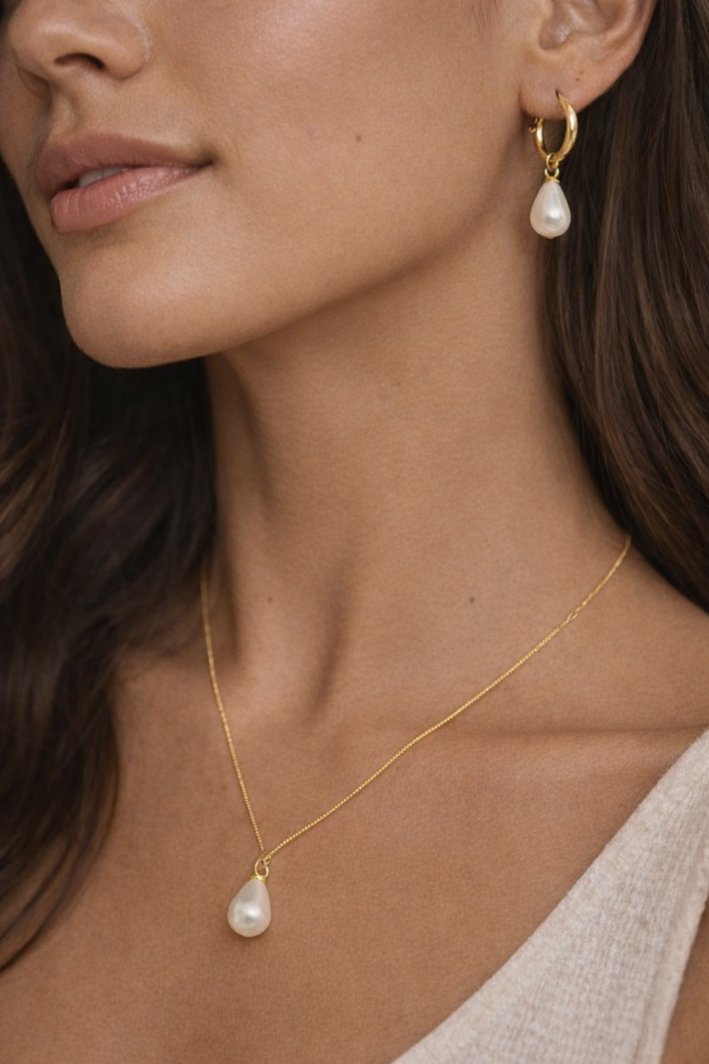 Aurielle Pearl Necklace Set – 18K Gold Plated