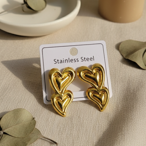 Double Charm Heart Earrings
