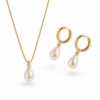 Aurielle Pearl Necklace Set – 18K Gold Plated