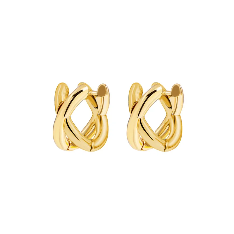 Criss-Cross Huggie Hoops