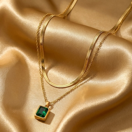 Emerald Layered Necklace