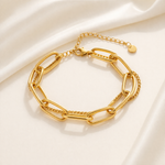 Elegant 18K Gold Plated Dual-Link Chain Bracelet