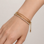 18K Gold Plated Layered Tennis Chain Bracelet