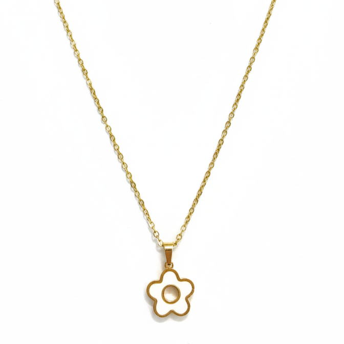 Golden Bloom Stainless Steel Necklace & Earrings Set