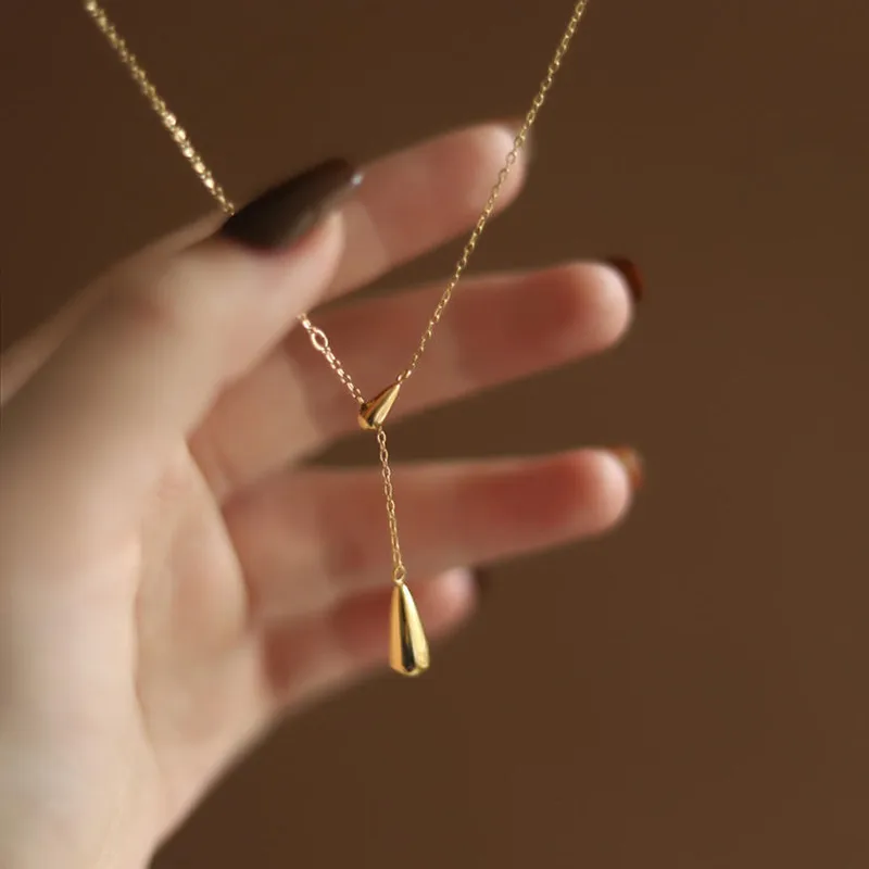 Teardrop Lariat Necklace