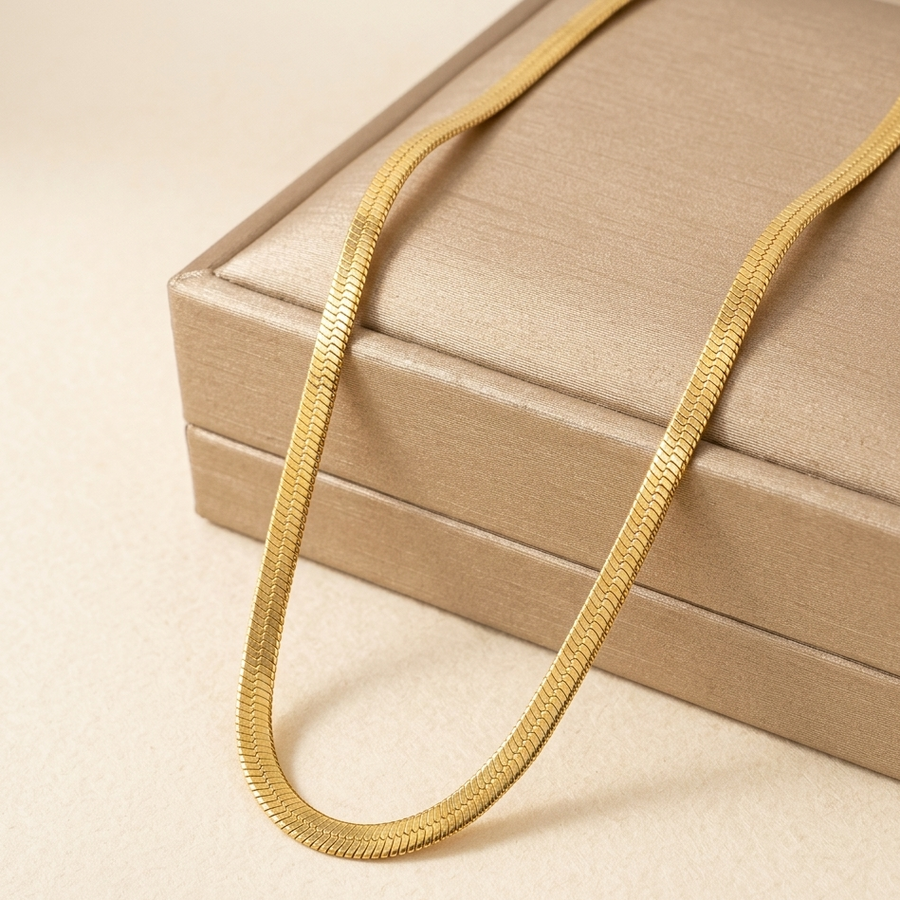 Gold plated Elegant Flat Snake Chain