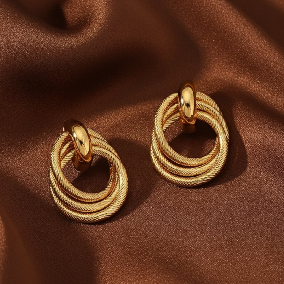 Golden Orbit Statement Earrings