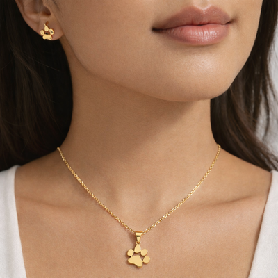 Cute Paw shape Pendant Jewellery Set