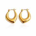 Golden Flux Hoop Earrings – 18K Gold Plated | Eira Collections
