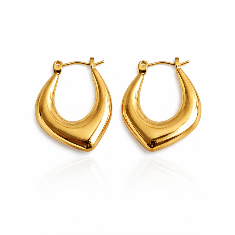 Golden Flux Hoop Earrings – 18K Gold Plated | Eira Collections