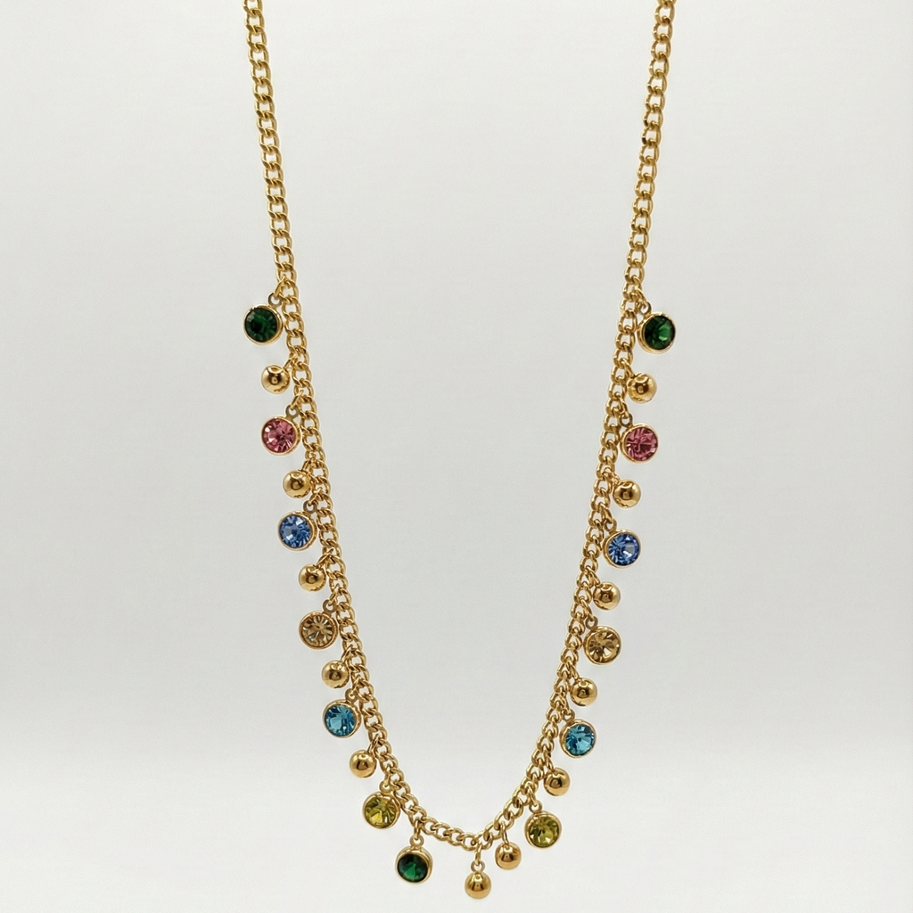 Serena Multi Gemline Necklace