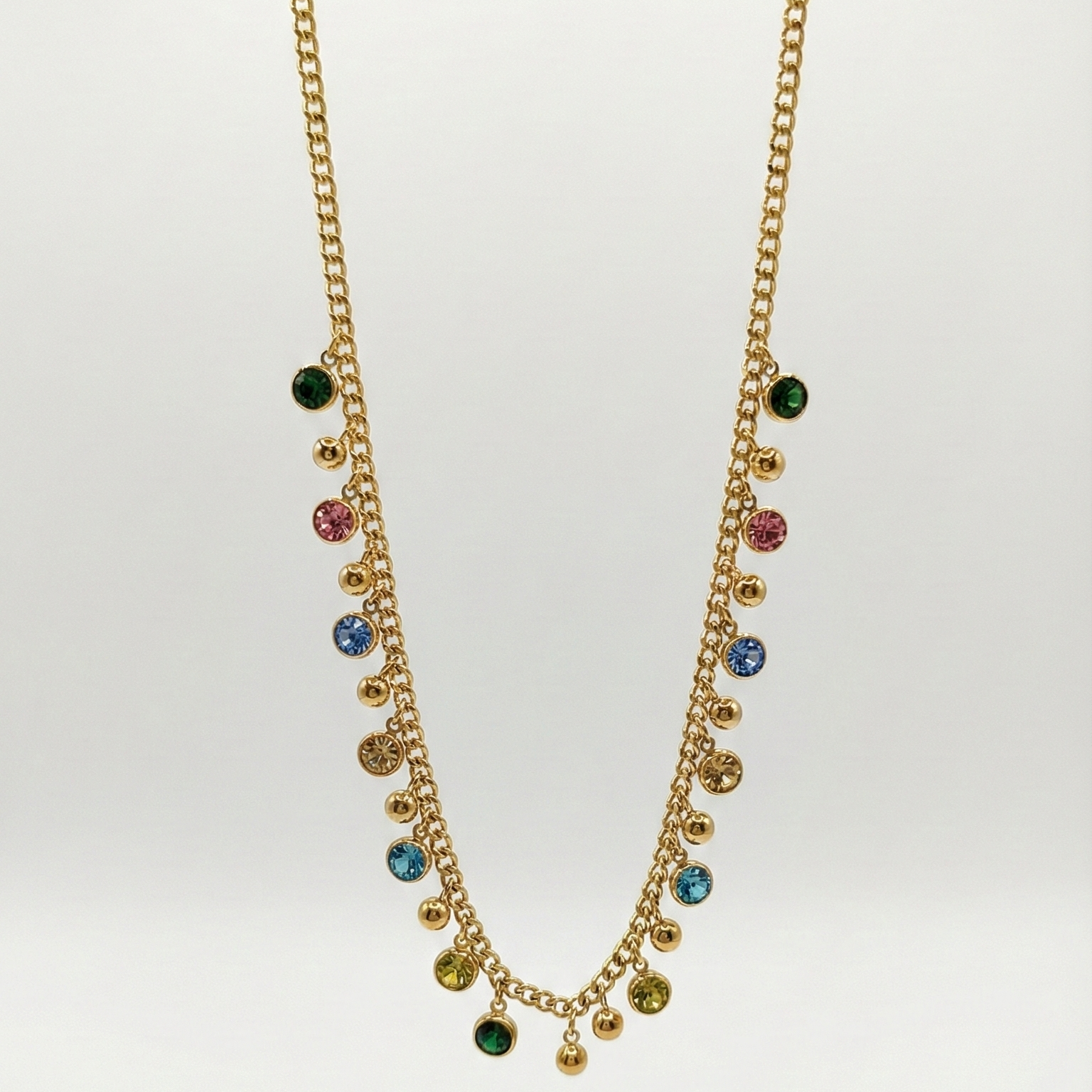 Serena Multi Gemline Necklace