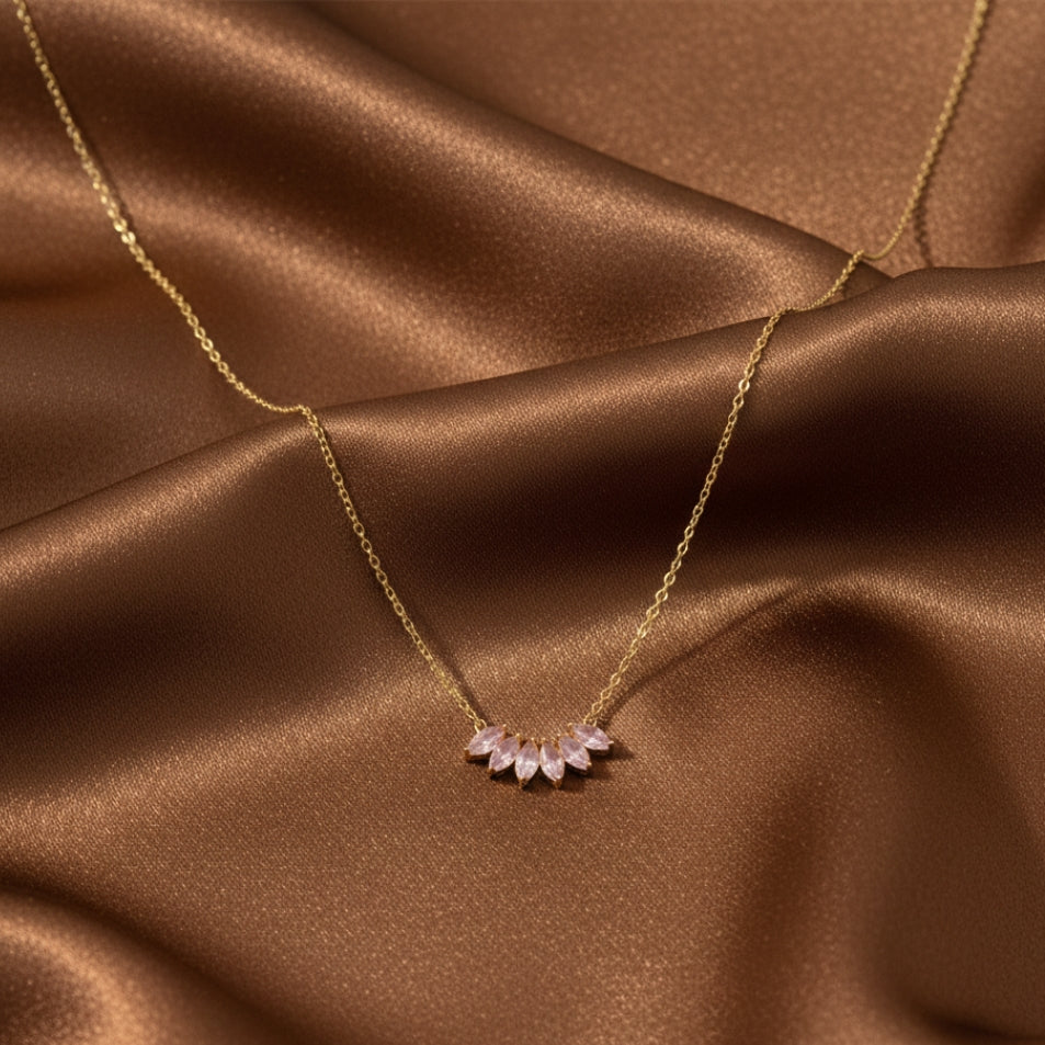 Gold-Plated Marquise-Cut Necklace