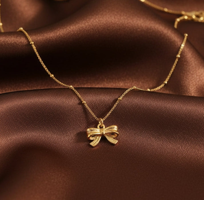 18K Gold plated Bow Knot Necklace