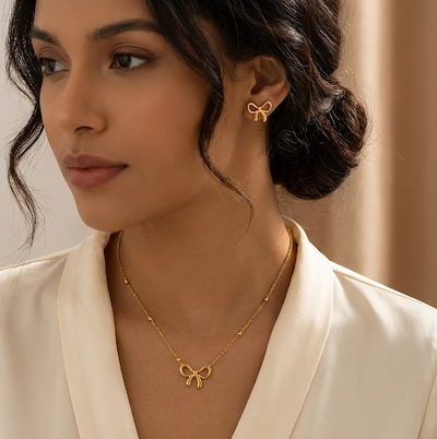 Golden Bow Charm Set – 18K Gold-Plated