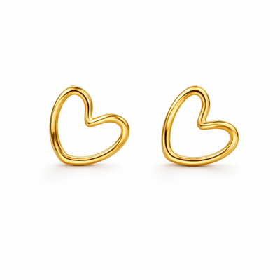 Hollow Heart Ear Studs
