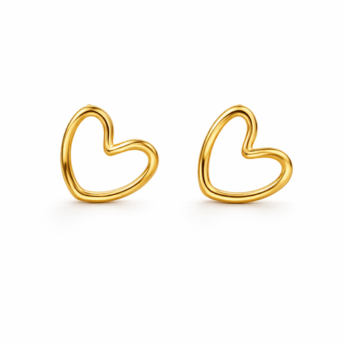 Hollow Heart Ear Studs