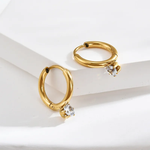 Golden Spark Double-Layer Necklace with Mini Hoops