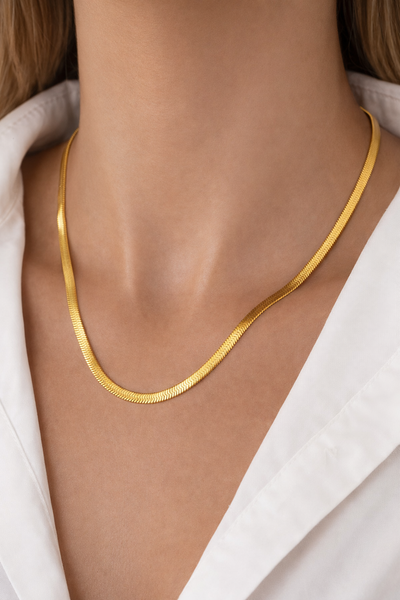 Gold plated Elegant Flat Snake Chain