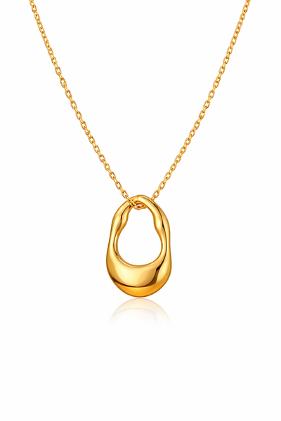 Modern Abstract 18K Gold Plated Pendant Necklace
