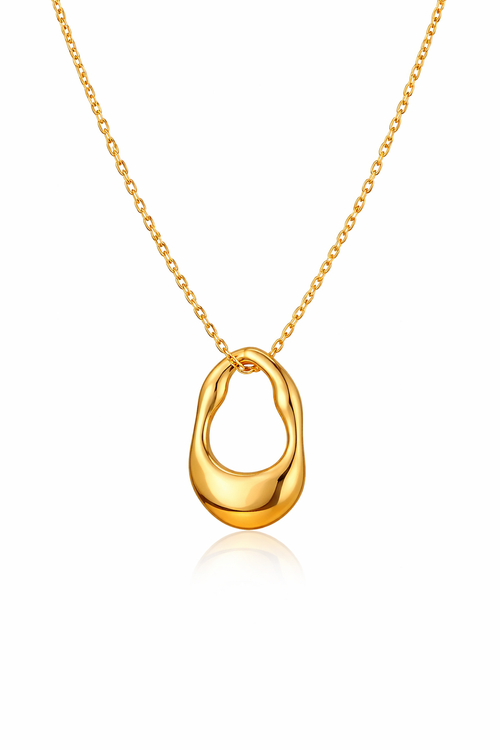 Modern Abstract 18K Gold Plated Pendant Necklace