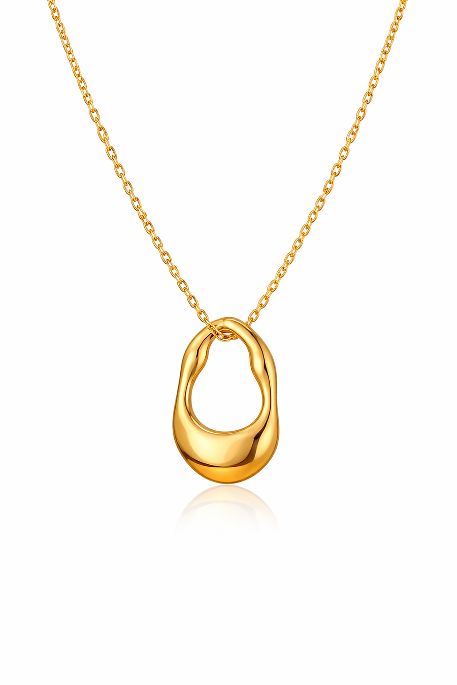 Modern Abstract 18K Gold Plated Pendant Necklace